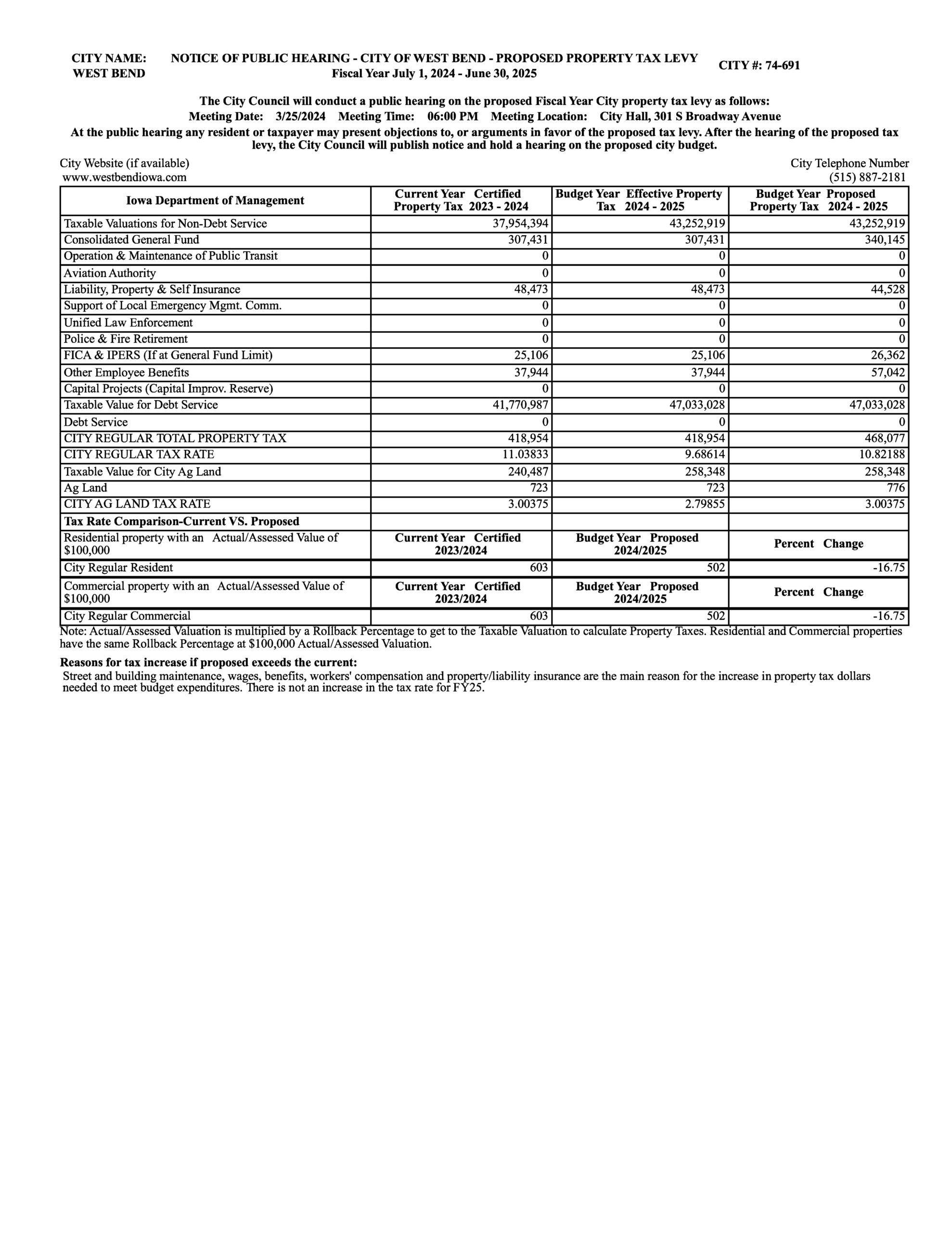 The City of West Bend, Iowa Home of the Grotto of the Redemption